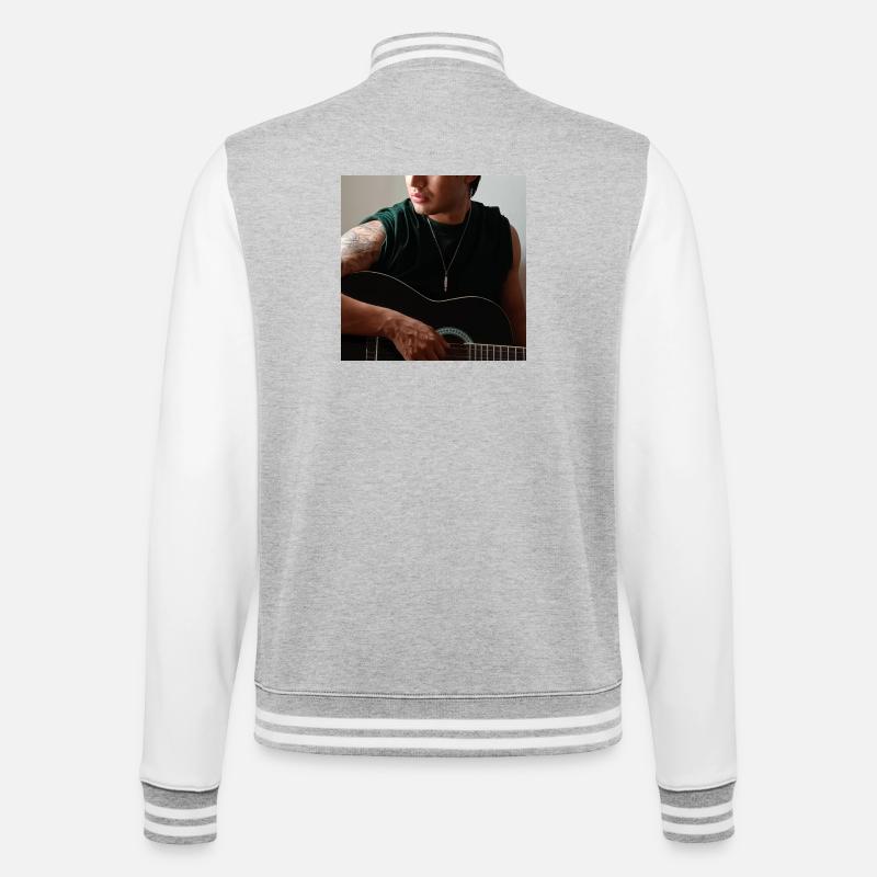 Studio Night Guitar - College Sweat Jacket - heather grey/white