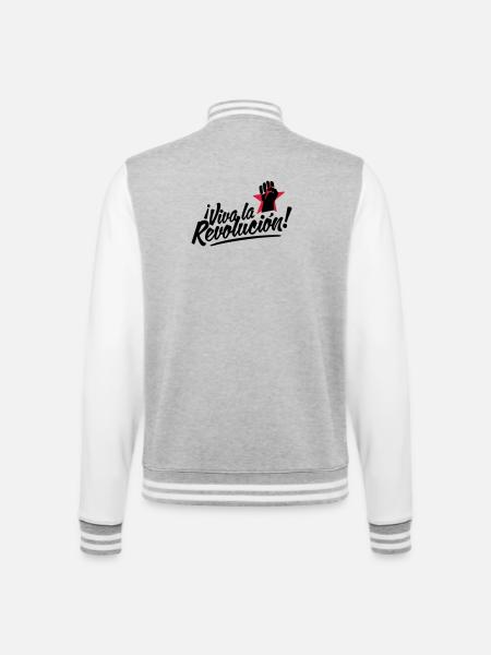 revolution fist - College Sweat Jacket - heather grey/white