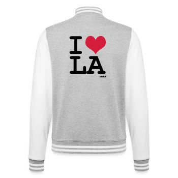 j'aime la - los angeles par wam - Veste Teddy - gris chiné / blanc - Dos - Marisol (170cm)