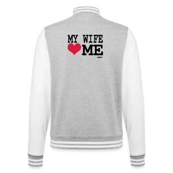 ma femme m'aime par wam - Veste Teddy - gris chiné / blanc - Dos - Marisol (170cm)