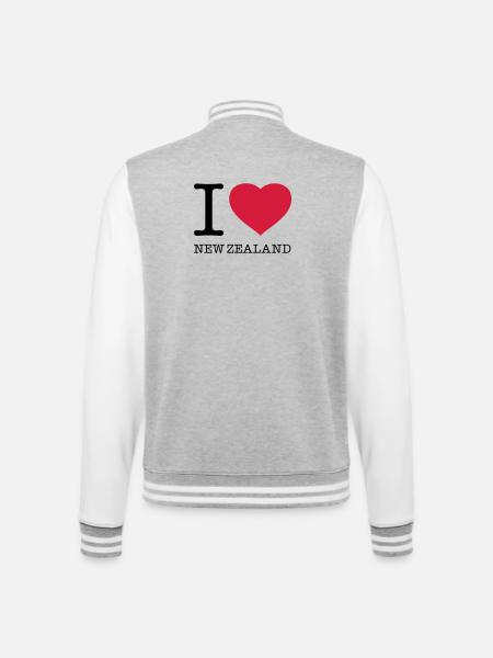 J’AIME LA NOUVELLE-ZÉLANDE Neuseeland - Veste Teddy - gris chiné / blanc