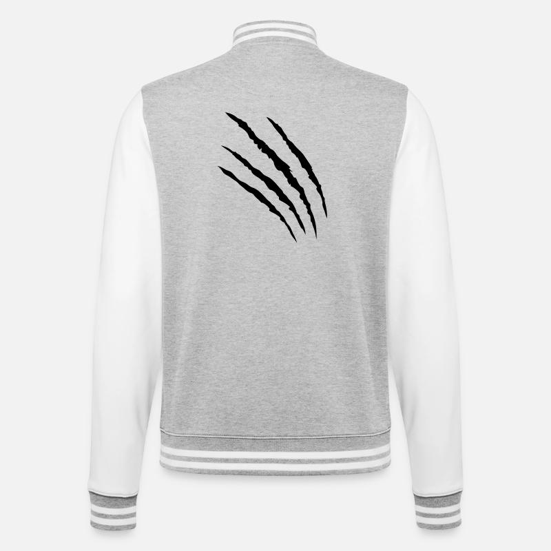 kratzer tatze klaue claws pfote - Veste Teddy - gris chiné / blanc
