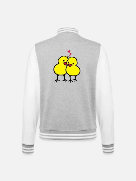 chicks in love (c) - College Sweat Jacket - heather grey/white