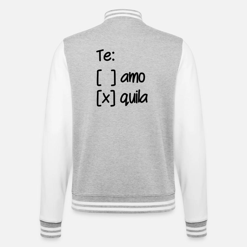 Wahl Te Amo oder Tequila - College-Sweatjacke - Grau meliert/Weiß