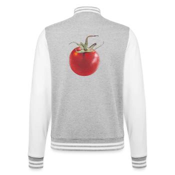 Tomate - College-Sweatjacke - Grau meliert/Weiß - Hinten - Marisol (170cm)