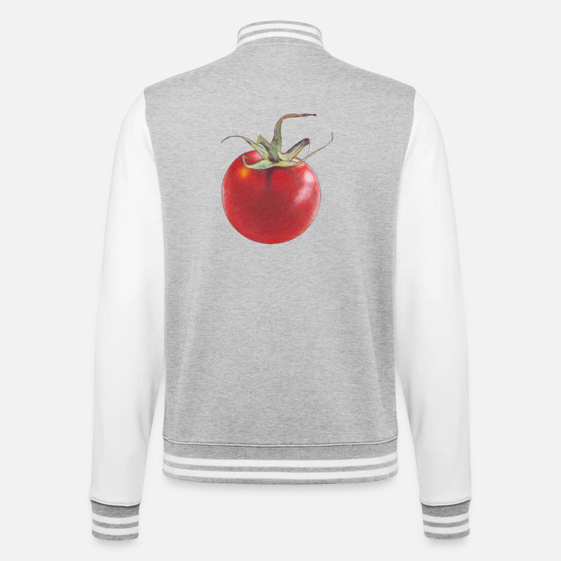 Tomate - Veste Teddy - gris chiné / blanc