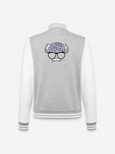 Gehirn eines Professors - College-Sweatjacke - Grau meliert/Weiß