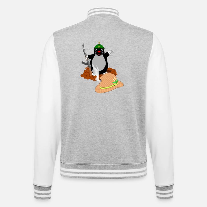 Bataille Mole - Veste Teddy - gris chiné / blanc