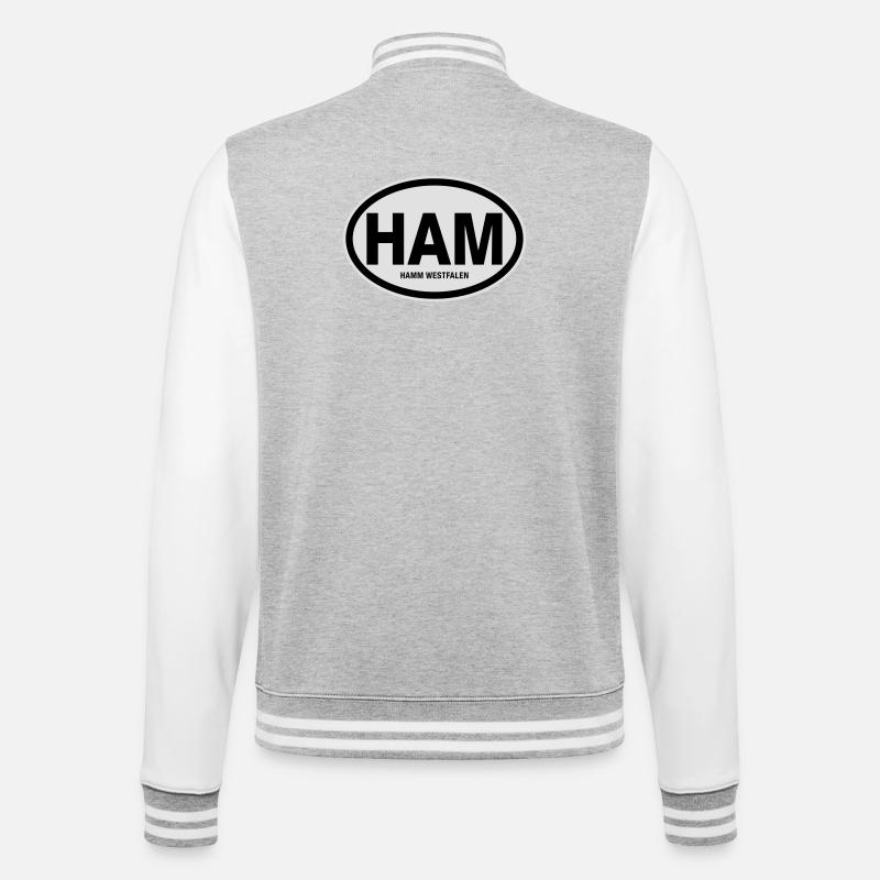 HAM Hamm Westfalen - College-Sweatjacke - Grau meliert/Weiß
