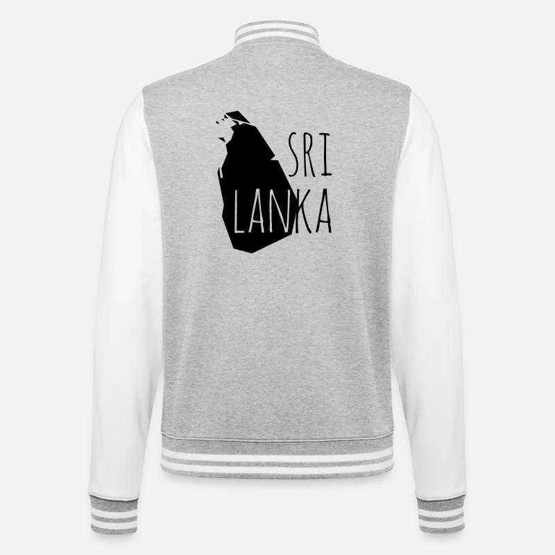 sri lanka - College-Sweatjacke - Grau meliert/Weiß