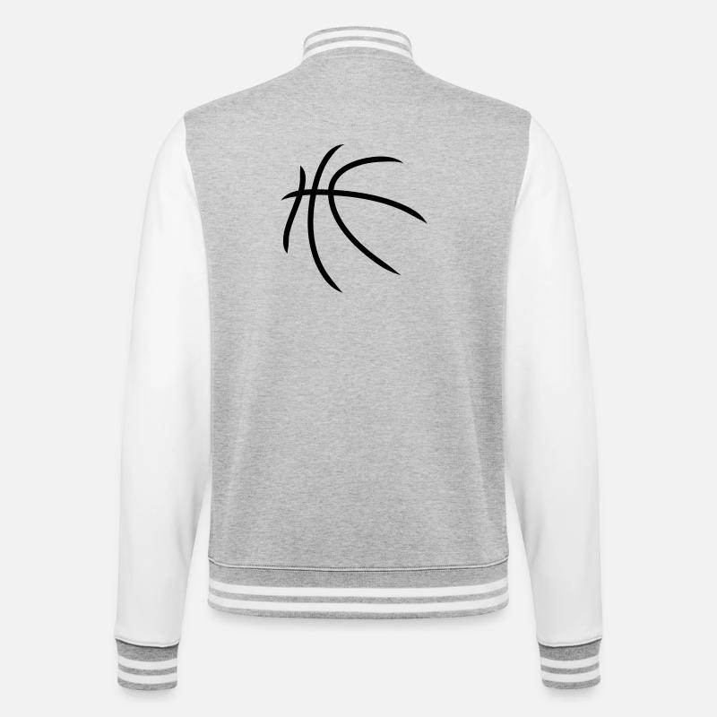 Basketball | Muster | Ball - Veste Teddy - gris chiné / blanc