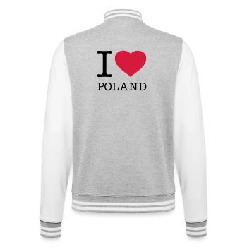 I LOVE POLAND Polen Polska - College Sweat Jacket - heather grey/white - Back - Marisol (170cm)