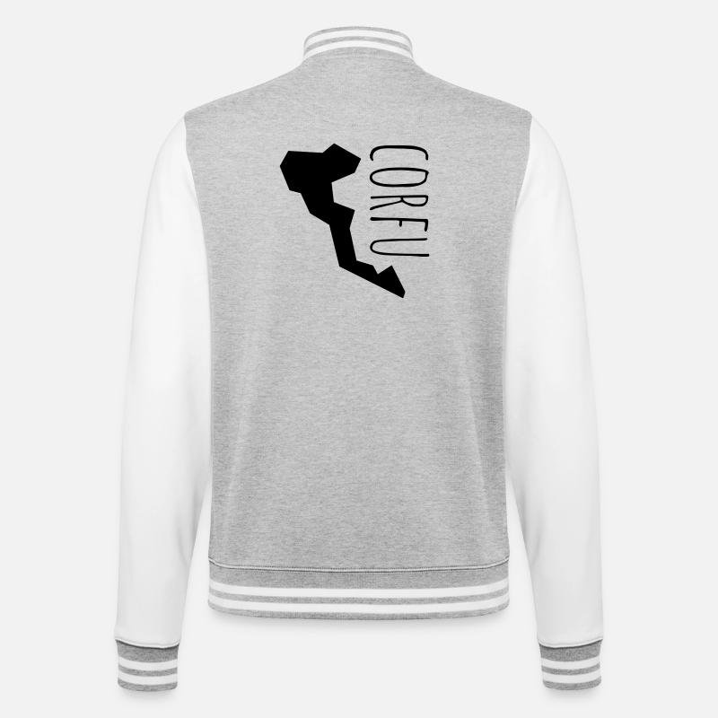 corfu - College Sweat Jacket - heather grey/white