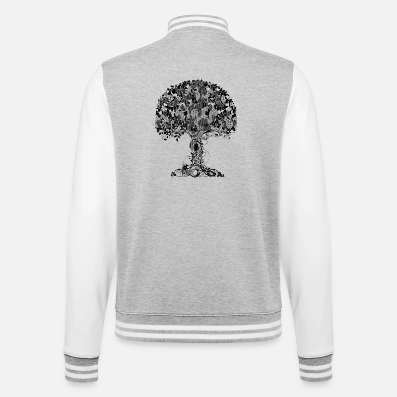 An ancient magical tree - College Sweat Jacket - heather grey/white