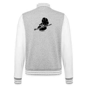 Drum and Bass Gramophon - Veste Teddy - gris chiné / blanc - Dos - Marisol (170cm)