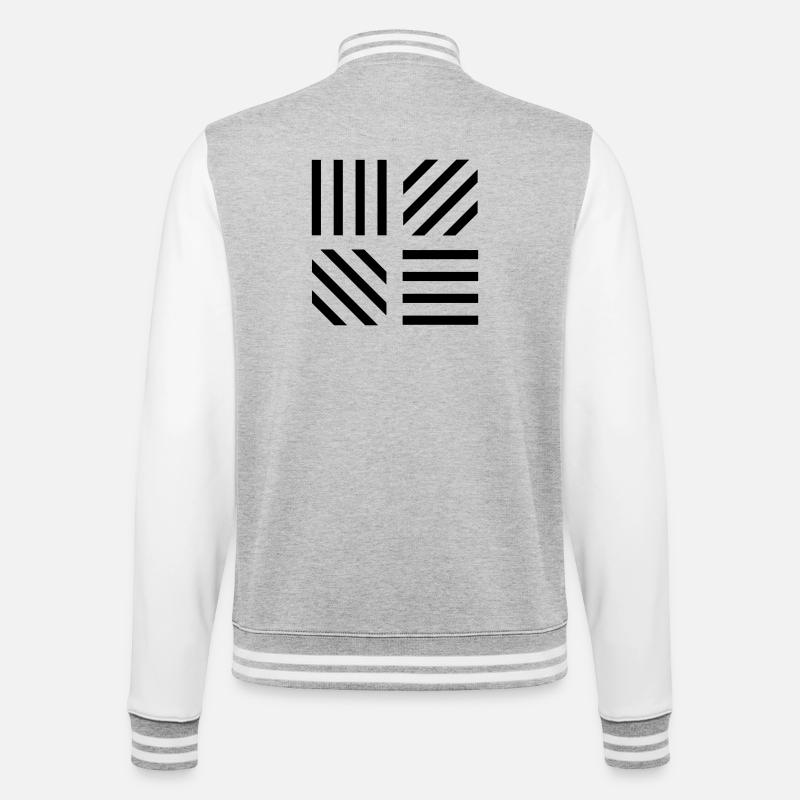 graphic stripe pattern - College Sweat Jacket - heather grey/white
