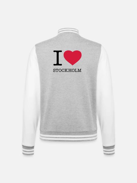 I LOVE STOCKHOLM Sweden Schweden - College Sweat Jacket - heather grey/white