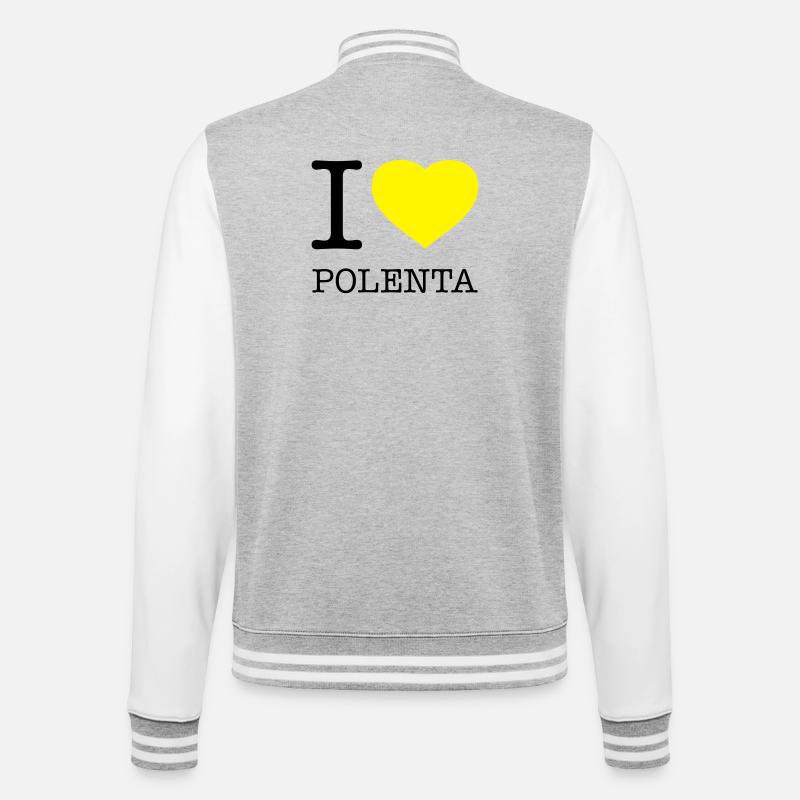 I LOVE POLENTA - College Sweat Jacket - heather grey/white