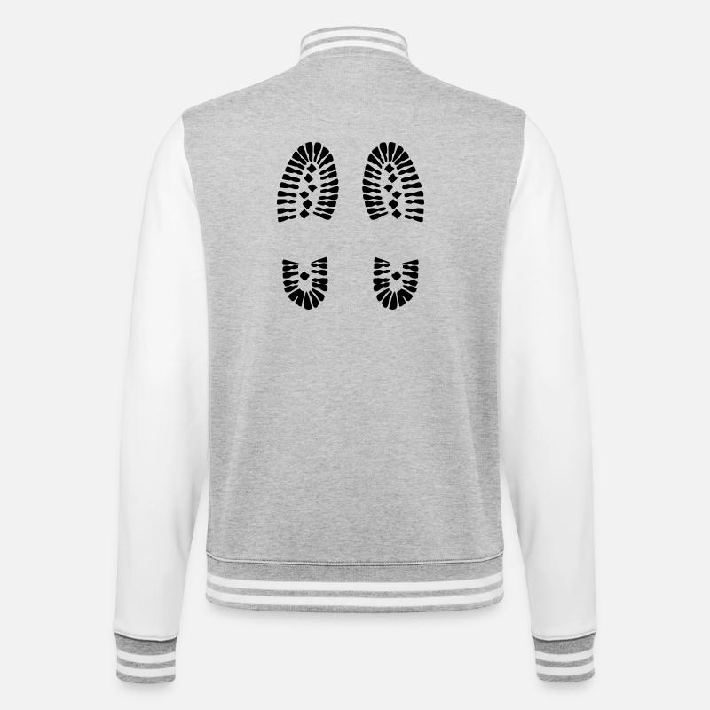 Empreintes de pas (V) - Veste Teddy - gris chiné / blanc