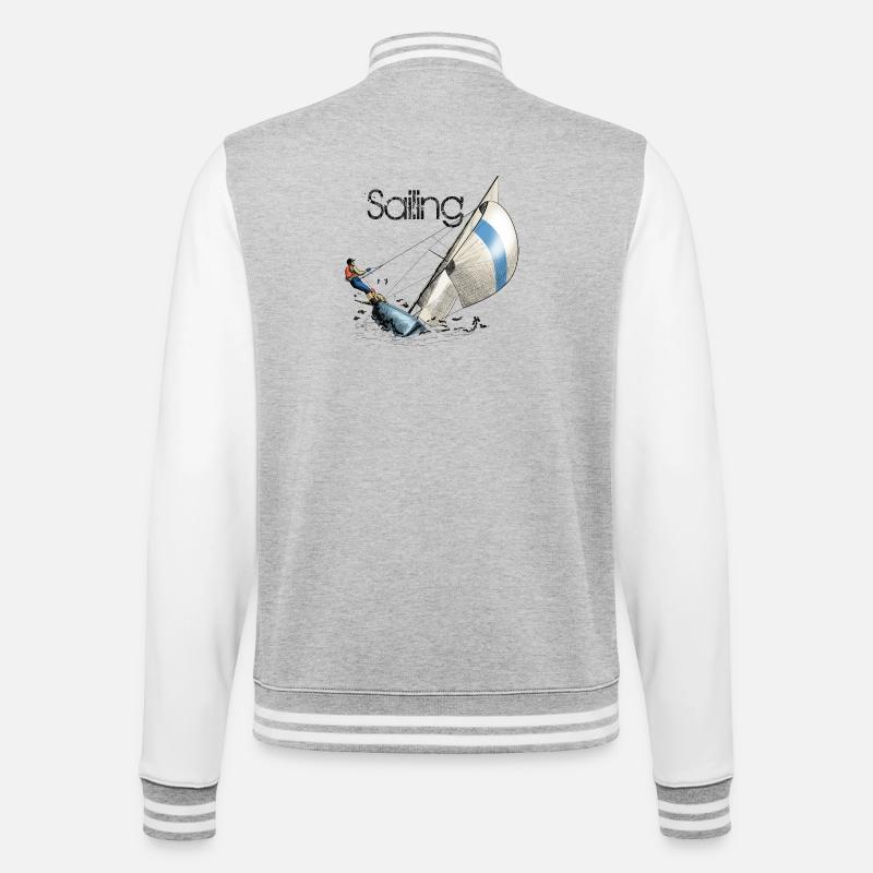sailing - College Sweat Jacket - heather grey/white
