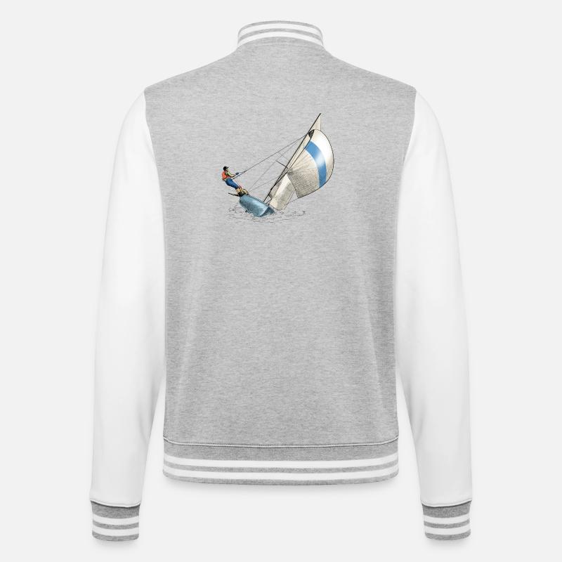 sailing - Veste Teddy - gris chiné / blanc