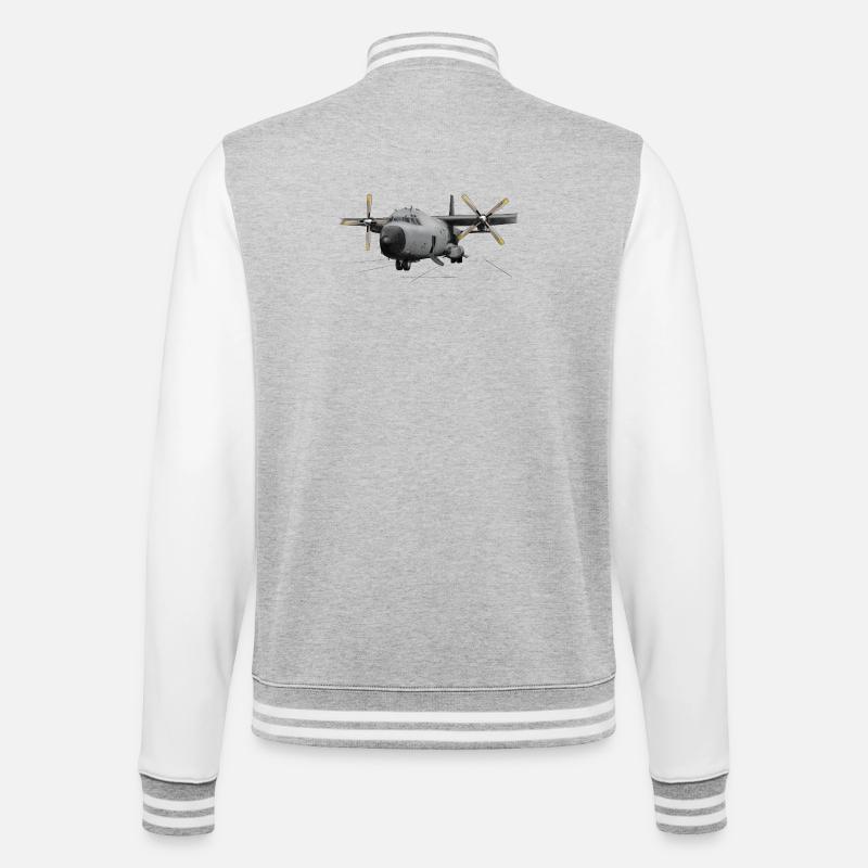 Transall C-160 - College-Sweatjacke - Grau meliert/Weiß