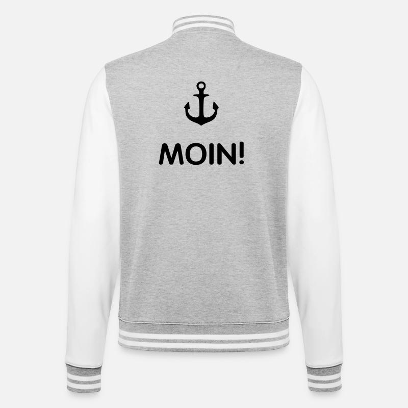 MOIN Anker 2- - College-Sweatjacke - Grau meliert/Weiß