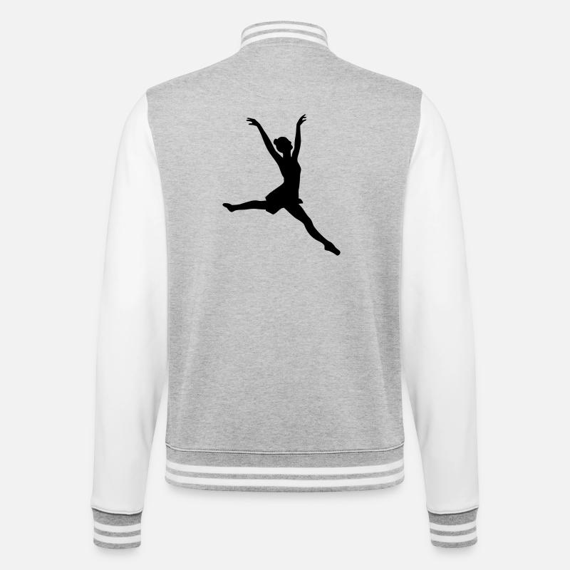 Tänzer - College-Sweatjacke - Grau meliert/Weiß
