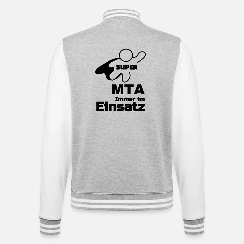 Super MTA Geschenk - College-Sweatjacke - Grau meliert/Weiß