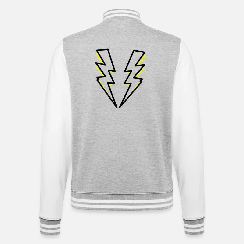 Foudre, flash, flash, - Veste Teddy - gris chiné / blanc