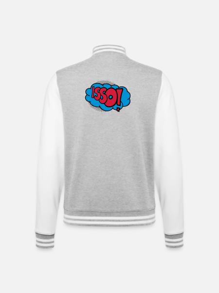 Isso! - College-Sweatjacke - Grau meliert/Weiß