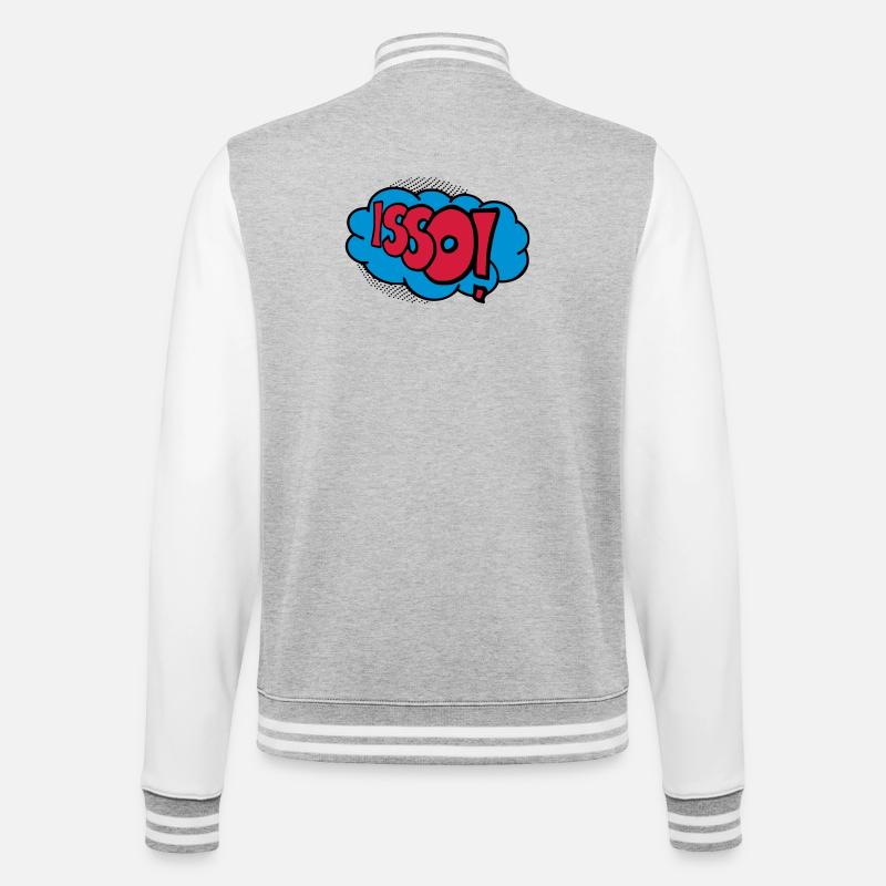Isso! - College-Sweatjacke - Grau meliert/Weiß