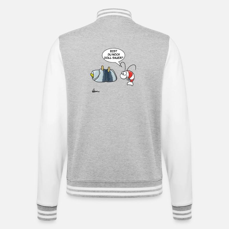 Rollmops - College-Sweatjacke - Grau meliert/Weiß