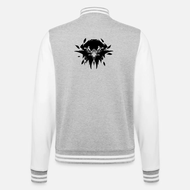 Eagle Head - College Sweat Jacket - heather grey/white