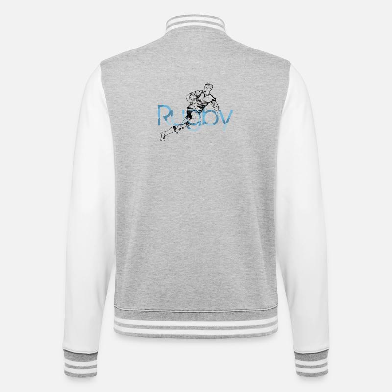 rugby - College Sweat Jacket - heather grey/white