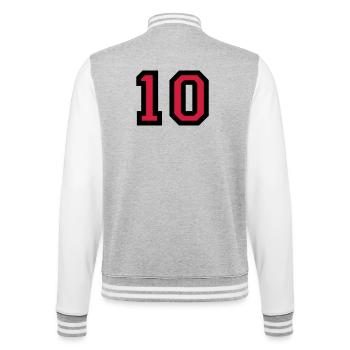Le numéro 10 - le numéro dix - Veste Teddy - gris chiné / blanc - Dos - Marisol (170cm)