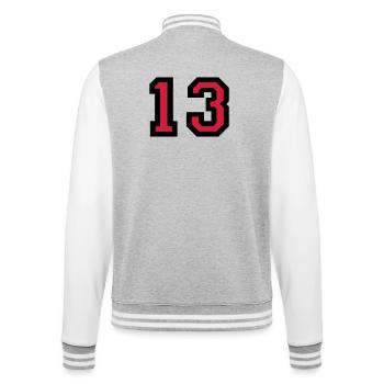 Le numéro 13 - numéro de treize - Veste Teddy - gris chiné / blanc - Dos - Marisol (170cm)