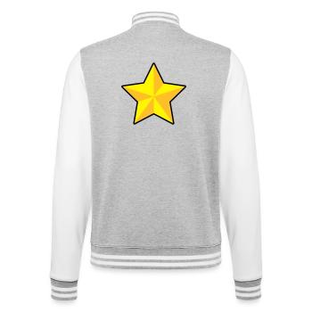 3D Stern - College-Sweatjacke - Grau meliert/Weiß - Hinten - Marisol (170cm)