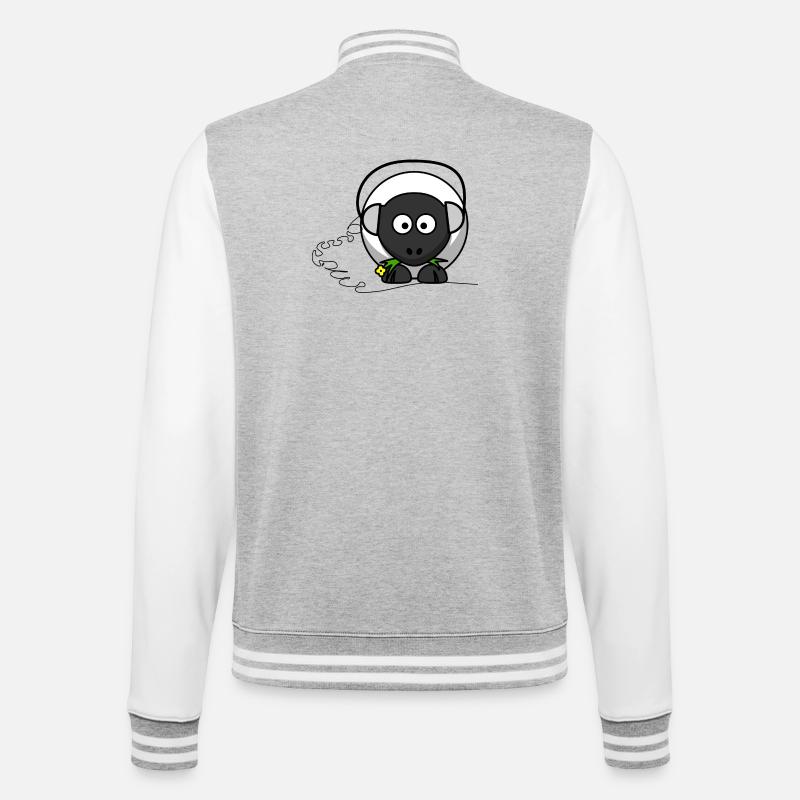 moutons drôle avec un casque - Veste Teddy - gris chiné / blanc