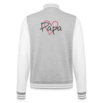 Heart Papa Papamotiv - College Sweat Jacket - heather grey/white - Back - Marisol (170cm)