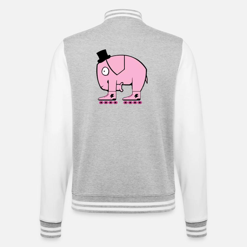 Pinker Elephant - Veste Teddy - gris chiné / blanc