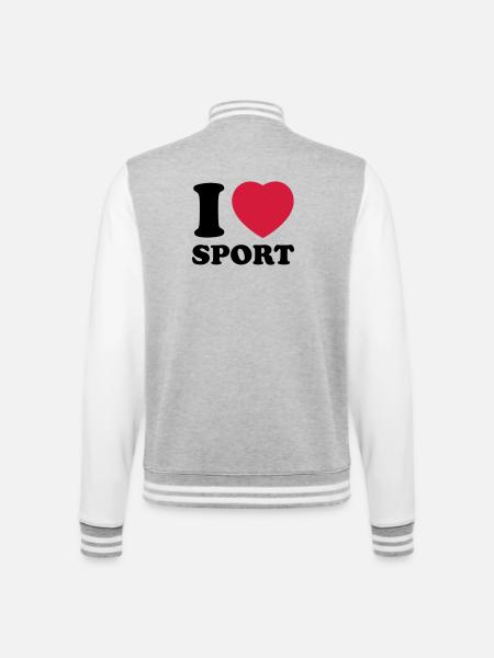 i love sport 2c - College Sweat Jacket - heather grey/white