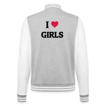 I love Girls - College-Sweatjacke - Grau meliert/Weiß - Hinten - Marisol (170cm)
