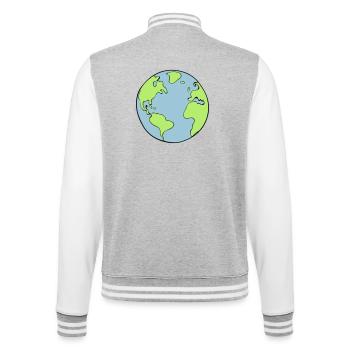 Erde - College-Sweatjacke - Grau meliert/Weiß - Hinten - Marisol (170cm)