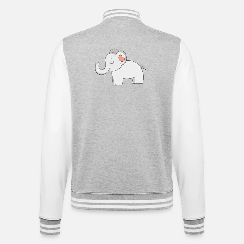 éléphant - Veste Teddy - gris chiné / blanc