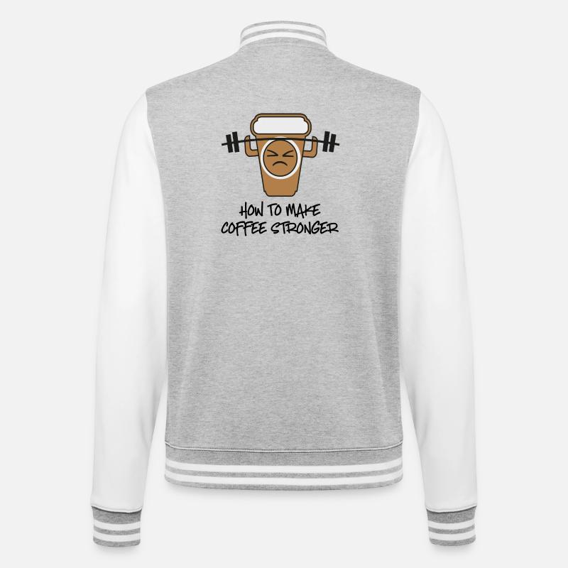 Café - Veste Teddy - gris chiné / blanc