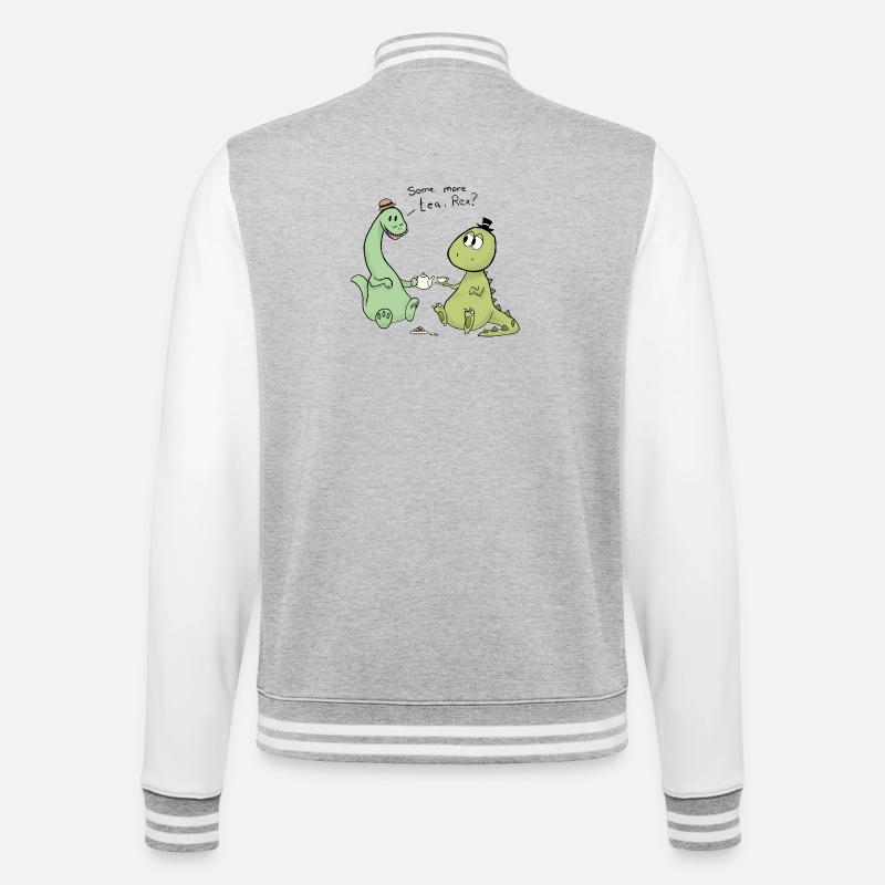 Tea Rex - College Sweat Jacket - heather grey/white