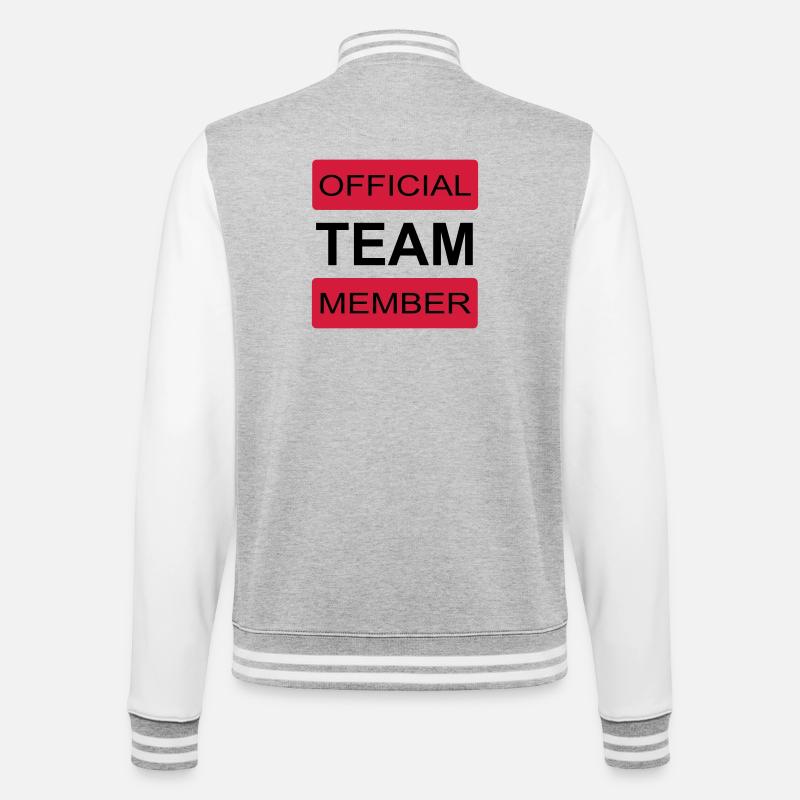 Team - College-Sweatjacke - Grau meliert/Weiß