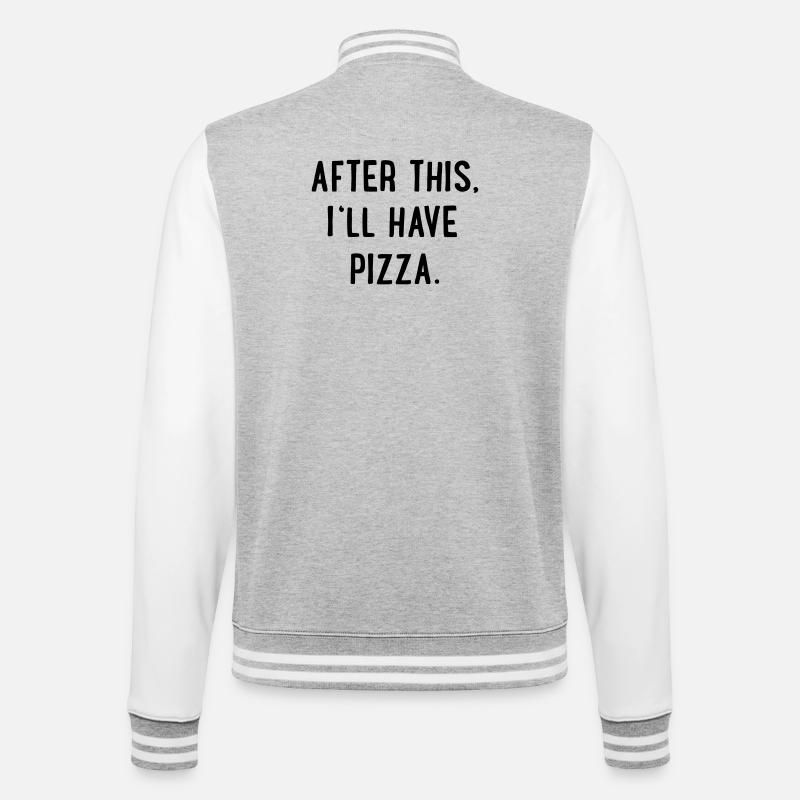 pizza - College Sweat Jacket - heather grey/white