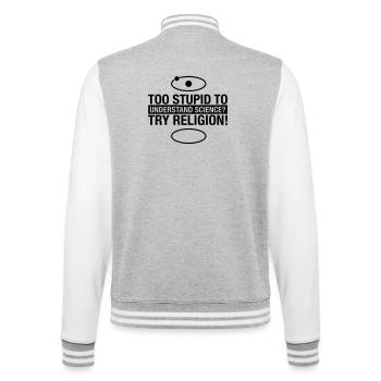 science-religion - College-Sweatjacke - Grau meliert/Weiß - Hinten - Marisol (170cm)